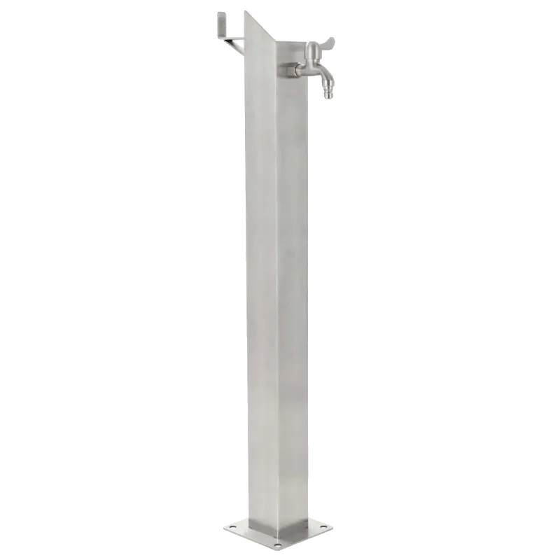 Wassersäule, Metallmaterial, 95 Cm Höhe, Geeignet Für Gärten, Quadratisches Design, Edelstahl-finish