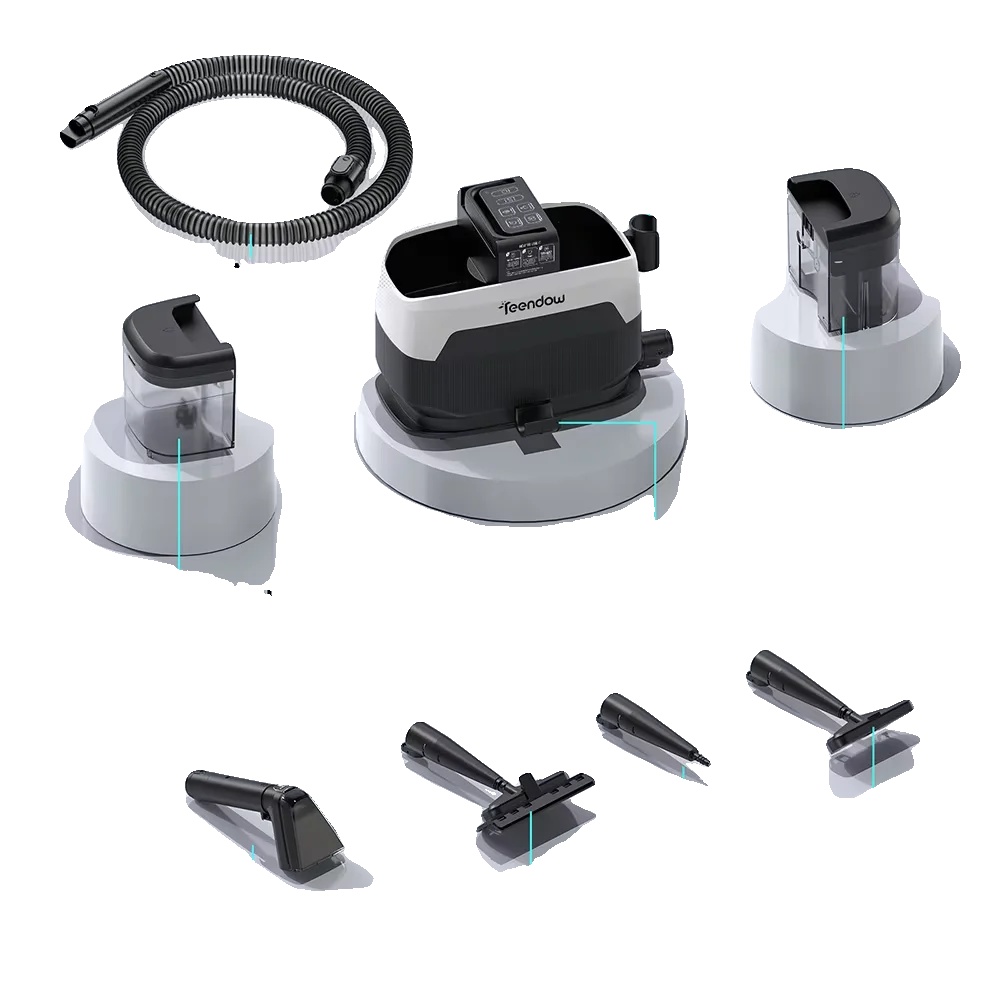 Teppichpolsterreiniger, 1650w, 12000pa Saugkraft, 1250ml Frischwassertank, 950ml Abwassertank, ≥100°c Dampftemperatur