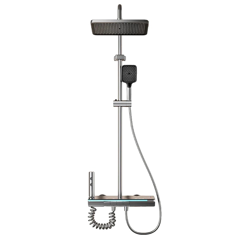Badezimmer Duschset, Led-anzeige, Sichere Temperaturkontrolle, Grau