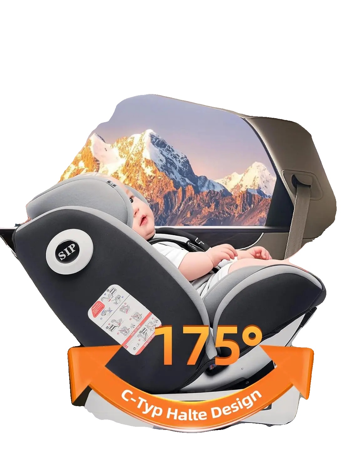Kindersitz Für Autos, 360° Drehbar, Isofix-kompatibel, Ece R129 Zertifiziert, 9-36 Kg, 5-punkt-sicherheitsgurt