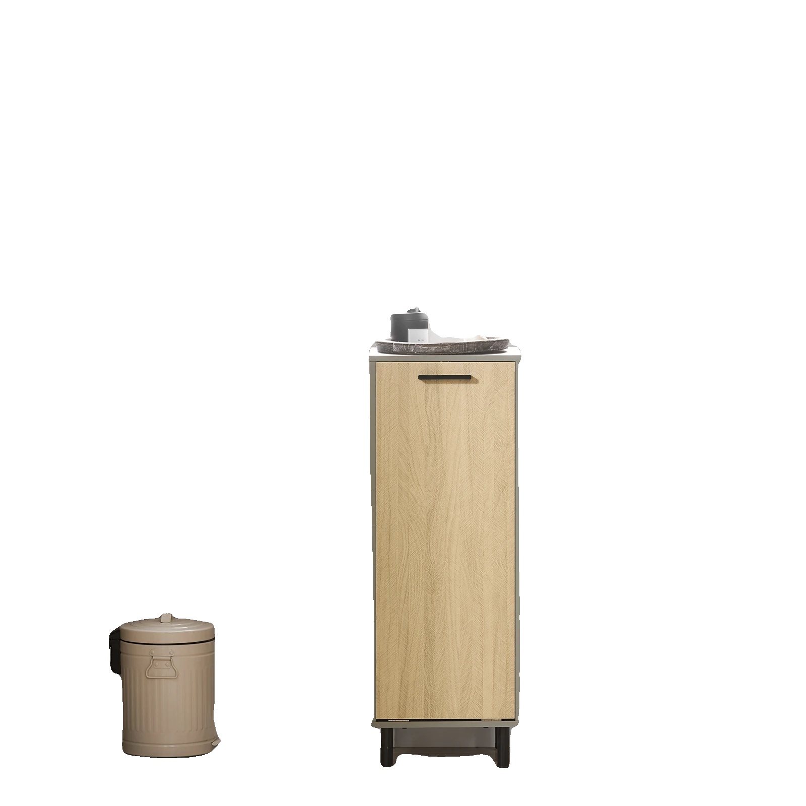 Wäscheregal, Ausklappbare Wäschetasche, Kompaktes Design, Grau