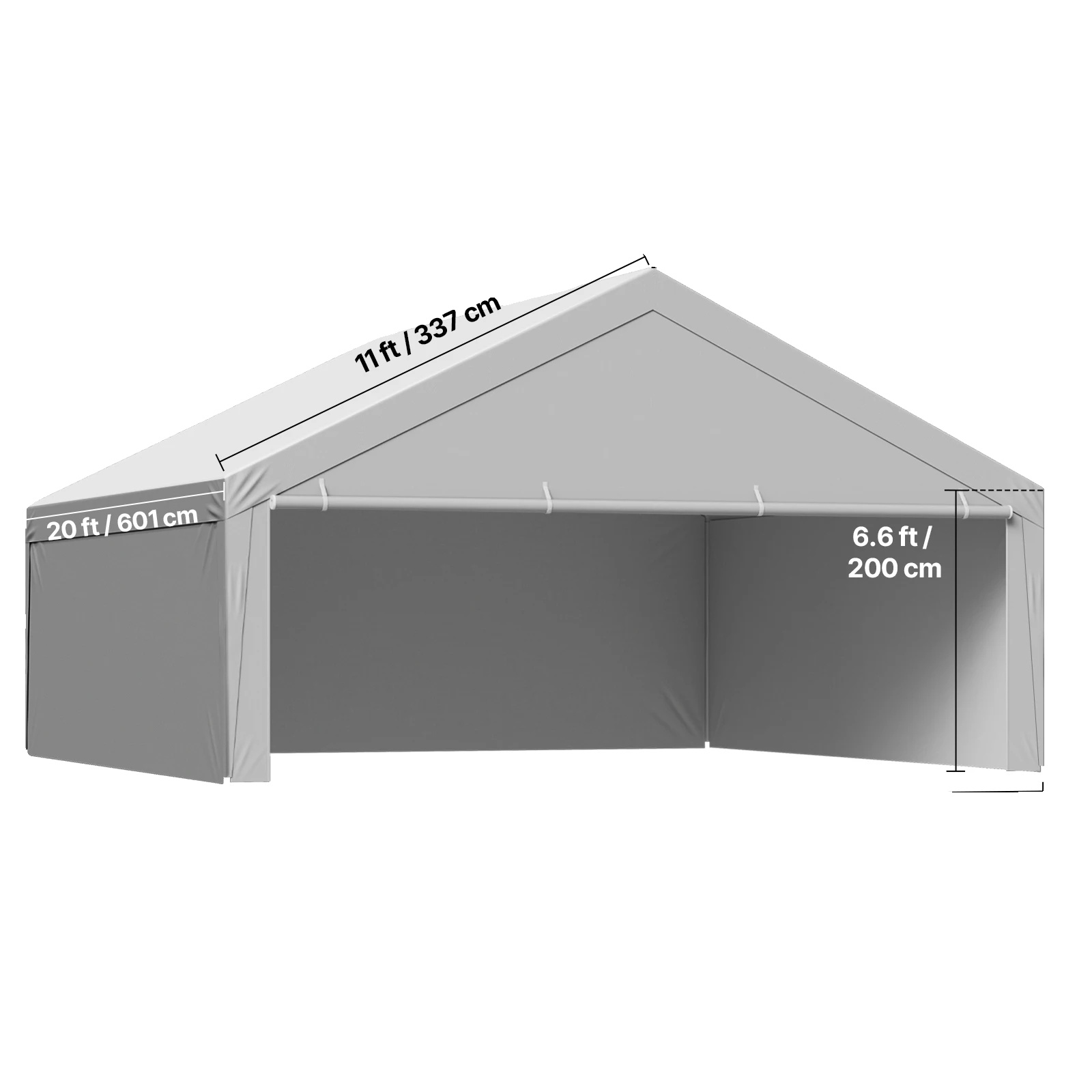 Carport-überdachung, Langlebige Uv-beständige Abdeckung, Einfache Installation, 20x20ft Grau