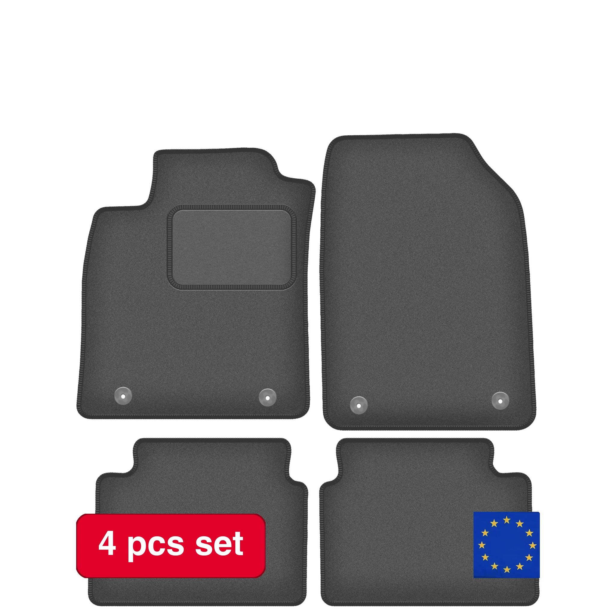 Auto-veloursmatten, Maßgeschneidert, Strapazierfähiges Material, Grau
