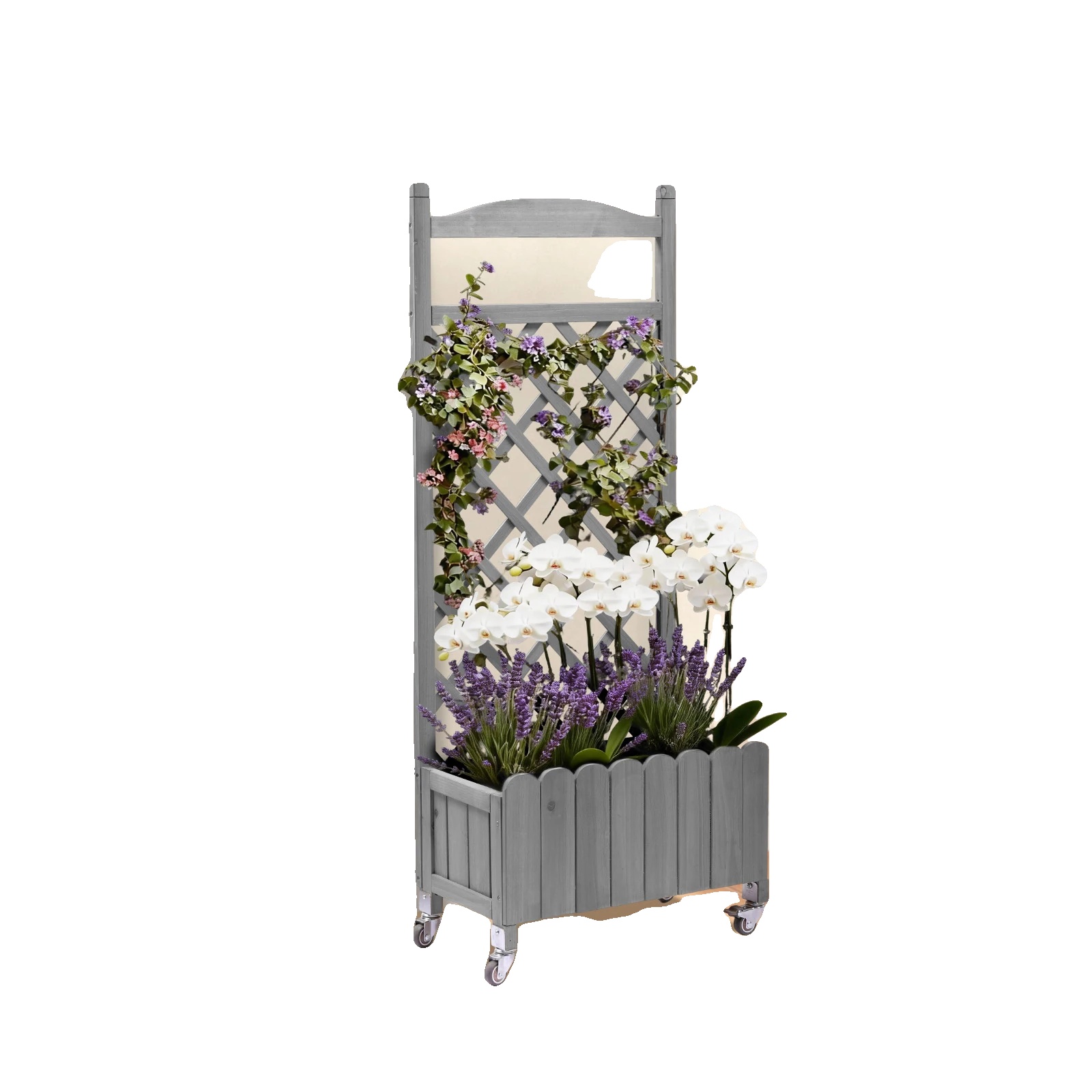 Vertikaler Gartenpflanzkasten, Naturholz, Platzsparendes Design, Gy 1