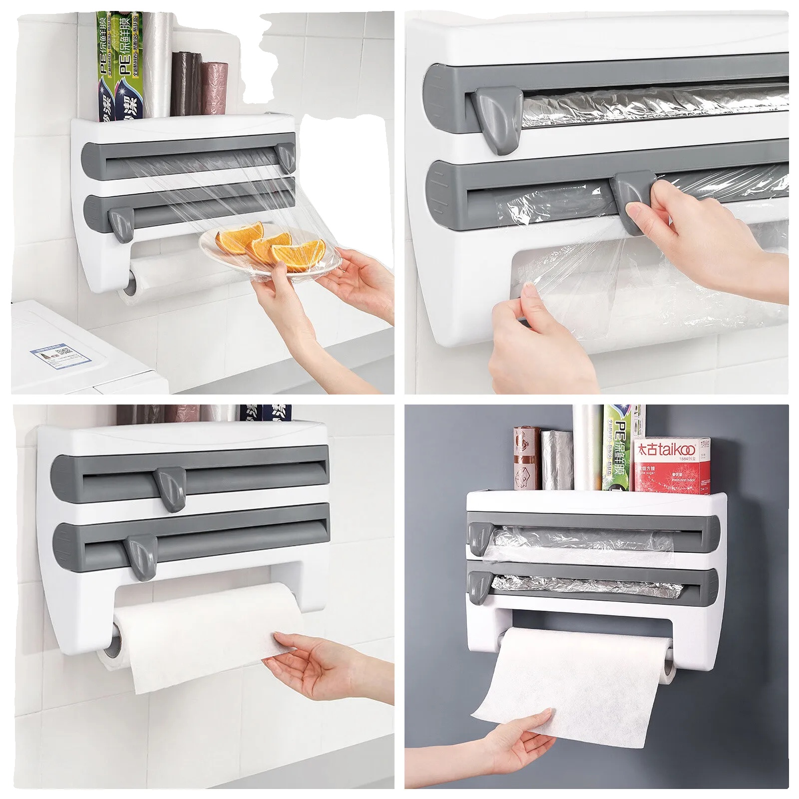 Küchentuchhalter, Abs-material, Wandmontage, Abmessungen 391024 Cm, Für Handtücher Bis Zu 11 Zoll Geeignet, Enthält Schneidwerkzeuge