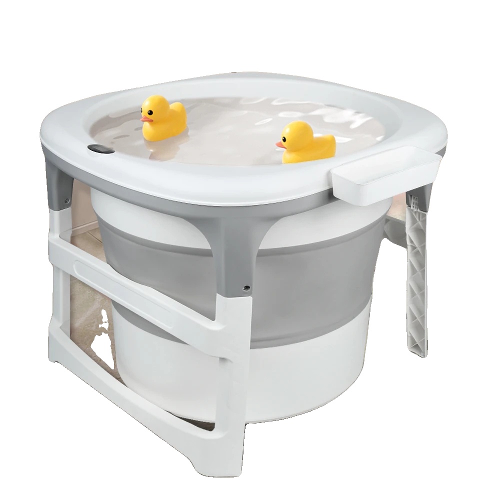 Badewanne, Einstellbarer Temperaturmonitor, Platzsparendes Design, Grau
