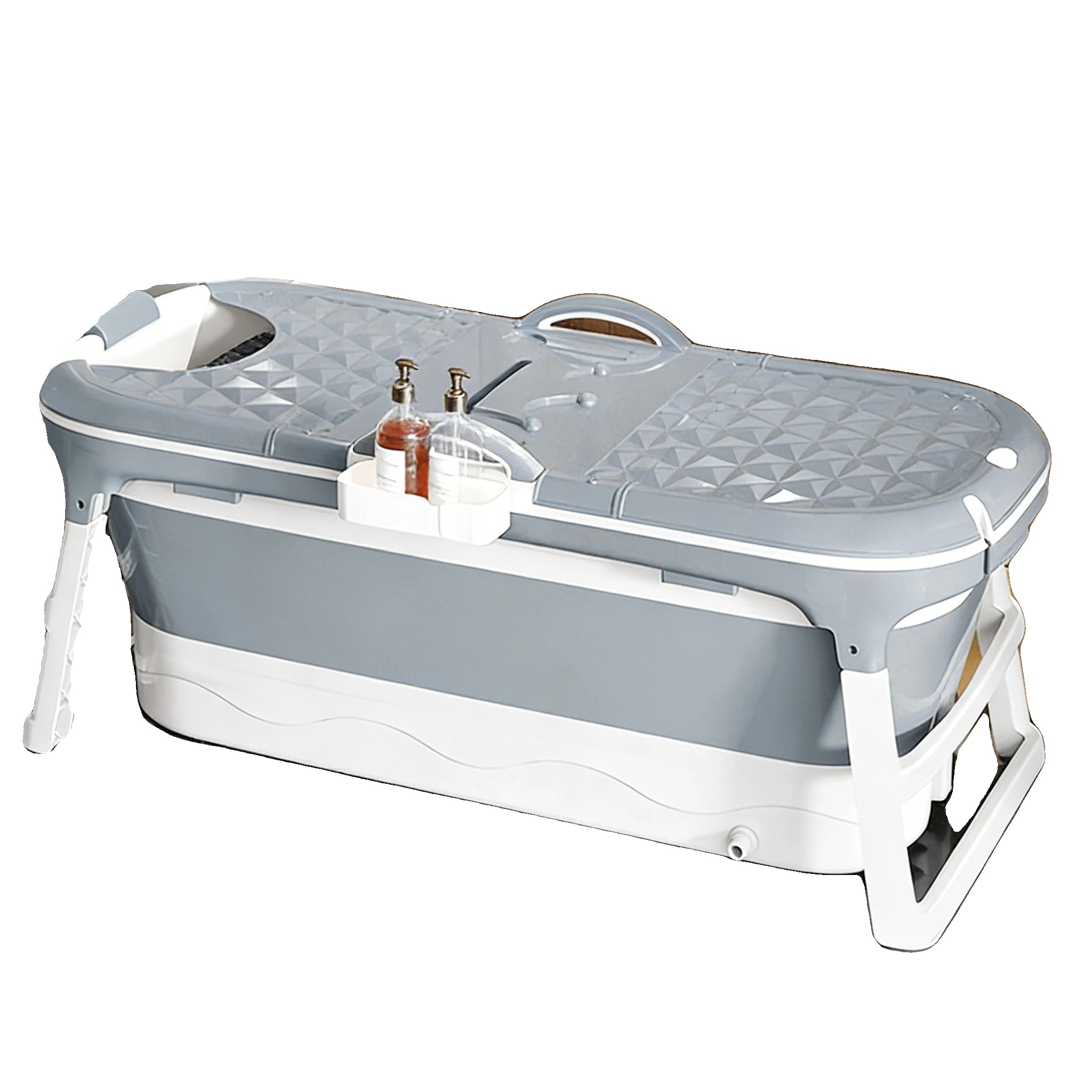 Klappbare Badewanne, Platzsparendes Design, Ergonomische Unterstützung, Grau