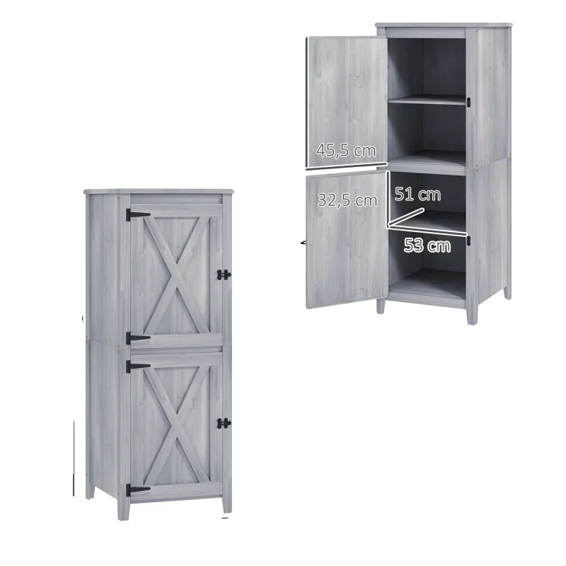 Garten-schrank, Fichtenholz, 60 Cm X 60 Cm X 160 Cm, 2 Herausnehmbare Regale