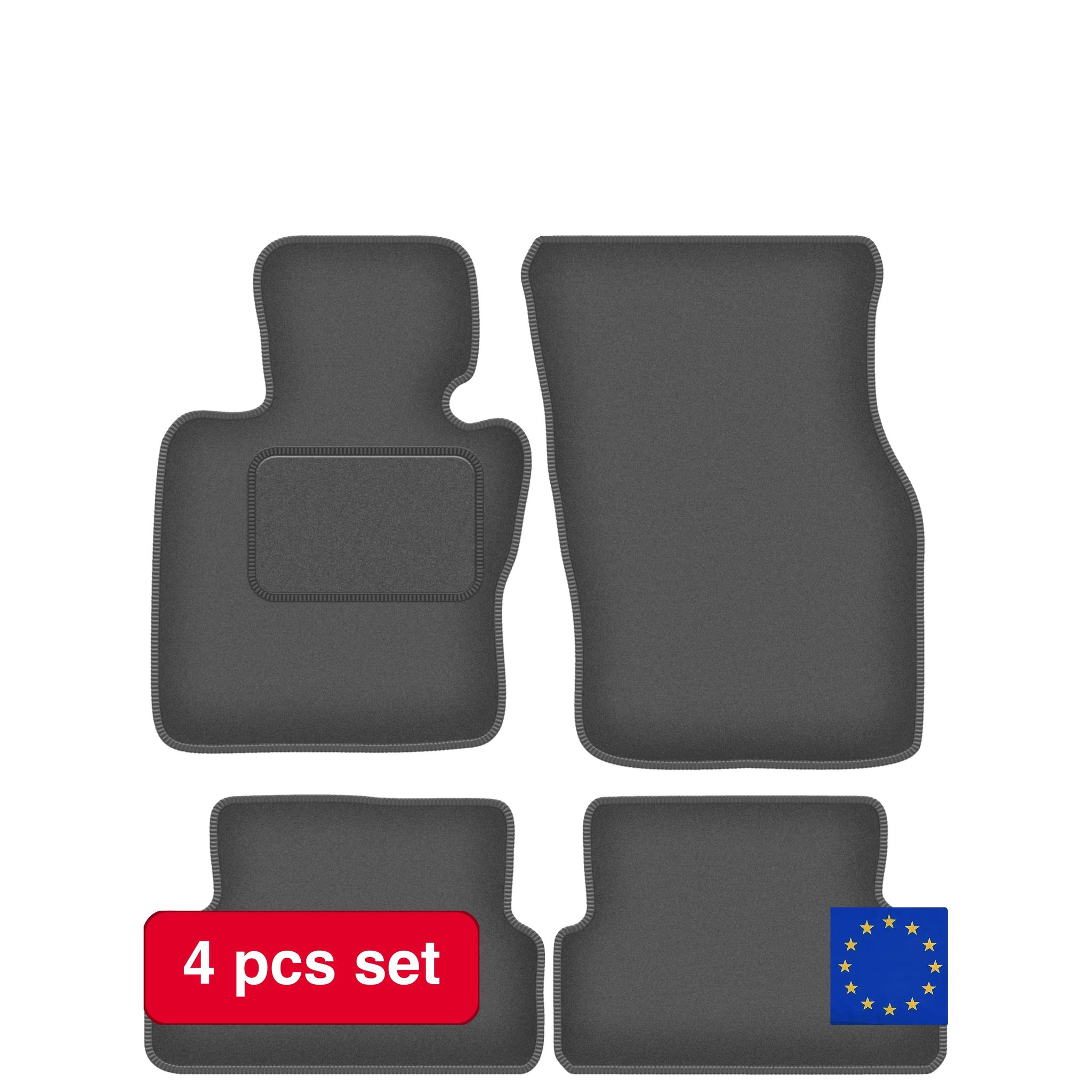 Autofußmatten, Strapazierfähiges Material, Maßgeschneiderte Passform, Grau