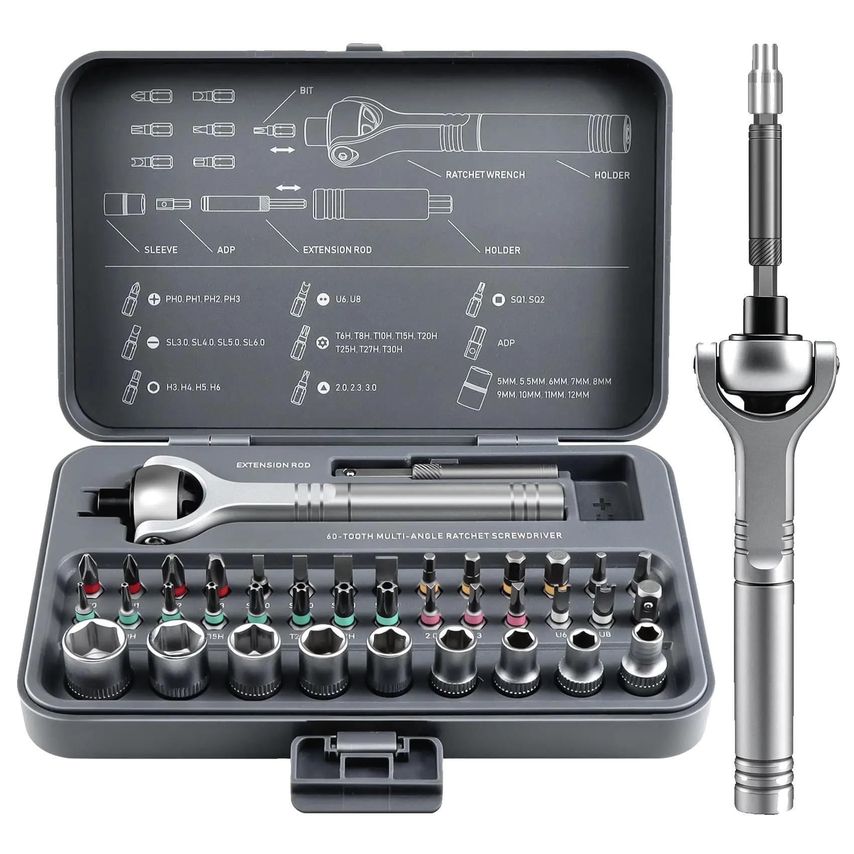 Schraubendreher Set, 270° Schwenkbarer Griff, 40-in-1 Werkzeugset, 40 In 1