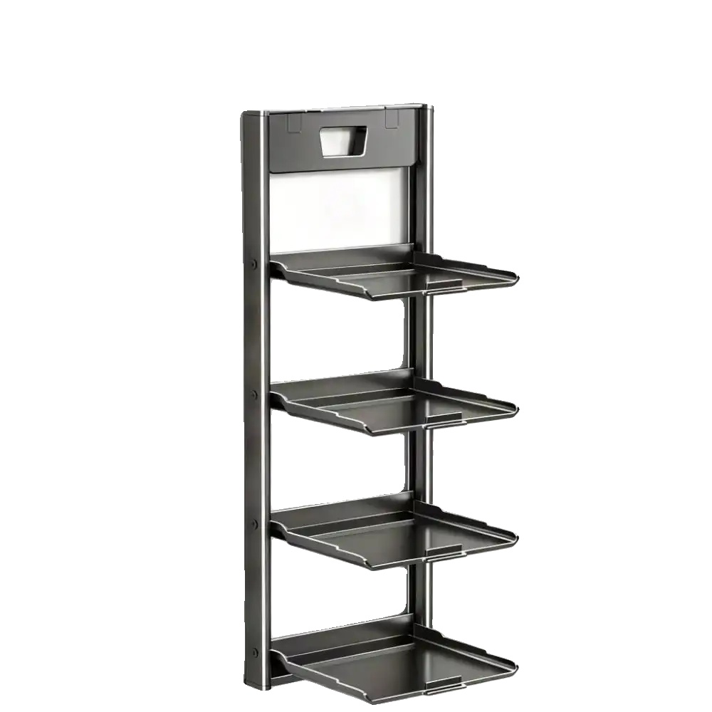 Wandgewürzregal, Faltbares Design, Robuste Konstruktion, Grau