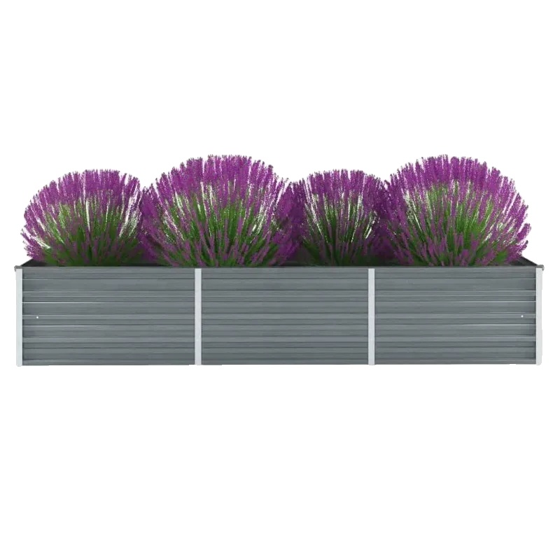 Gartenpflanzkasten, Verzinkter Stahl, 240 Cm X 80 Cm X 45 Cm, Rostfrei, Robuste Konstruktion, Geeignet Für Gemüse Und Blumen
