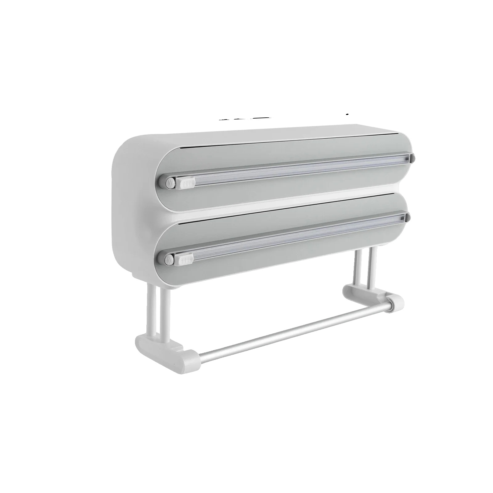Wandmontierter Spender, 3-in-1 Design, Einfache Installation, M, Grau