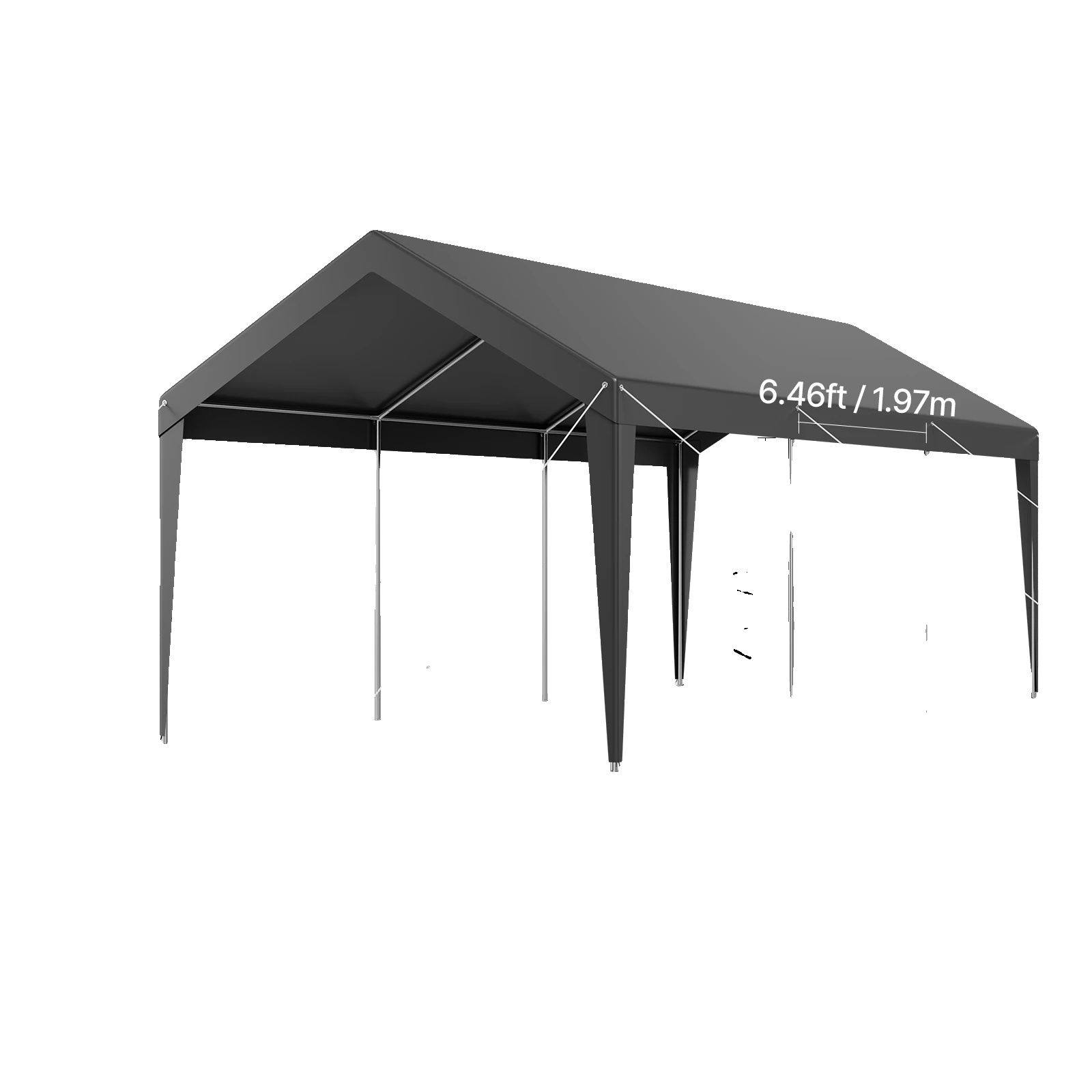 Autoüberdachung, Langlebige Konstruktion, Wasserabweisendes Design, Grau 10x20ft