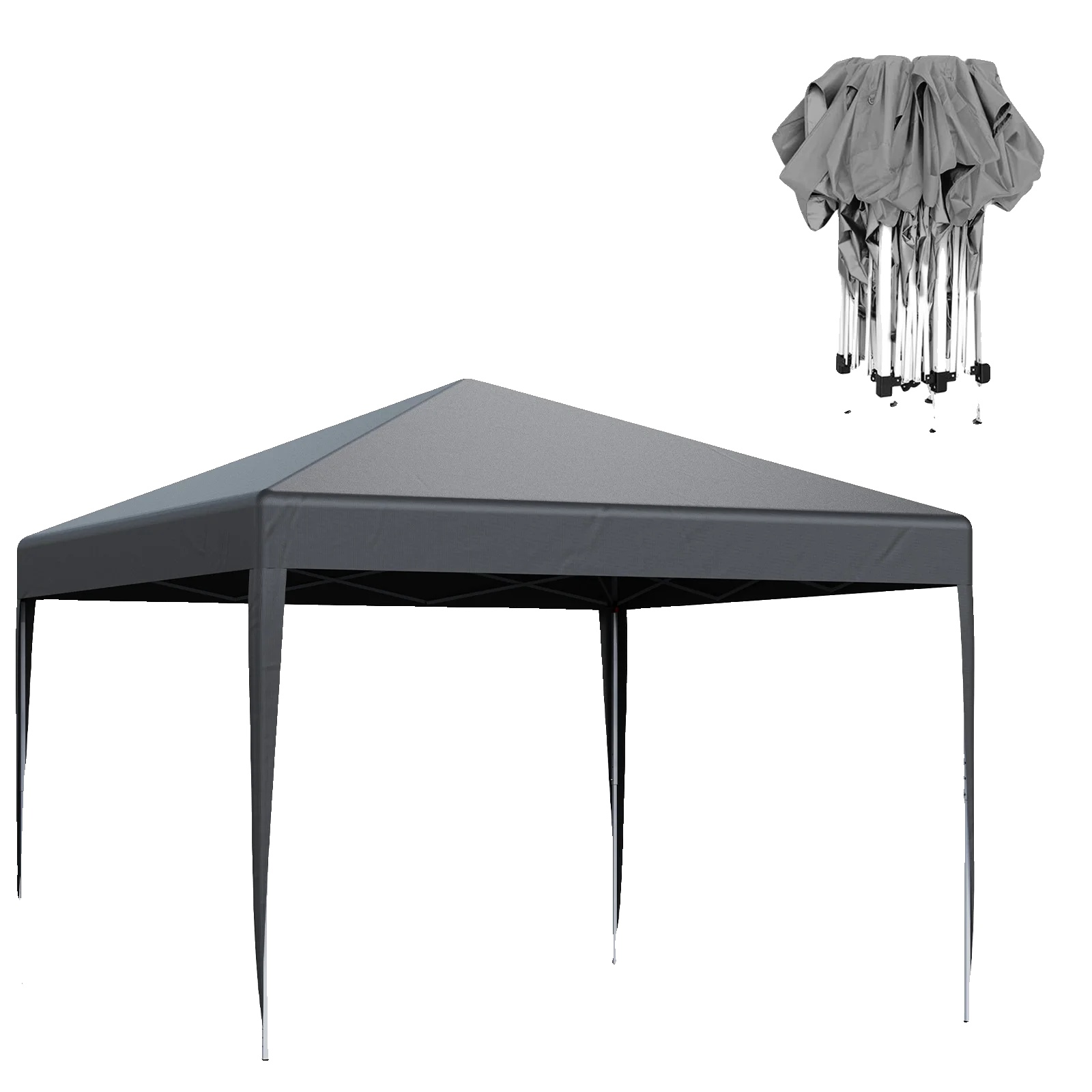 Gazebo, Schnelle Einrichtung, Geräumige Unterkunft, Grau 3x3m