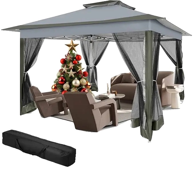 Gazebo Zelt, Pop-up Design, Uv-schutz, Grau