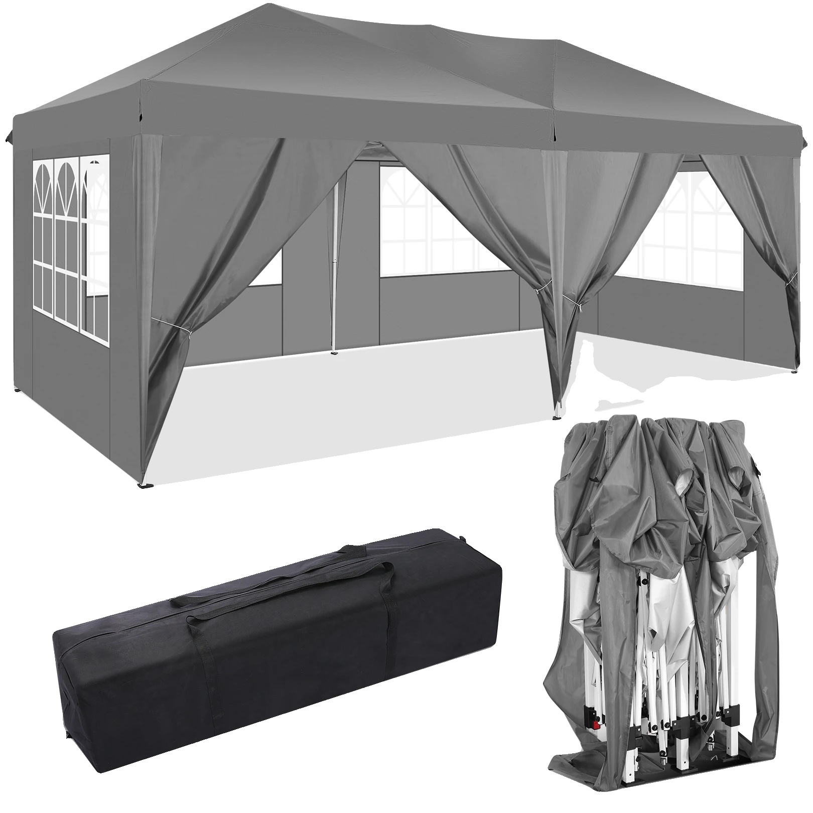 Pavillon, Wetterbeständiger Stoff, Einfache Montage, Grau