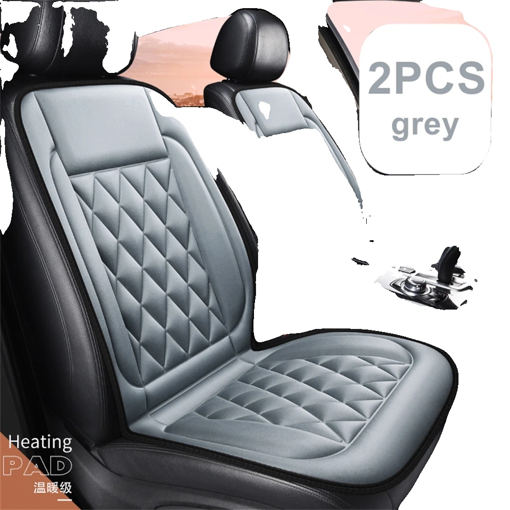 Autositzkissen, Schnelle Heizung, Einstellbare Temperatur, 2pcs Grau