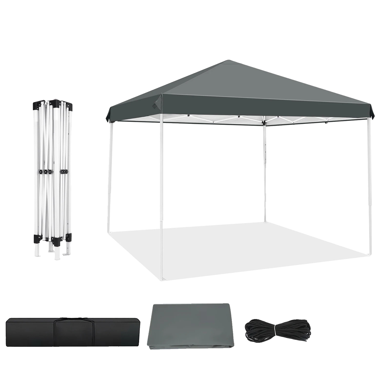 Outdoor-pavillon, Höhenverstellbar, Schutz Vor Sonne Und Regen, 2m Grau