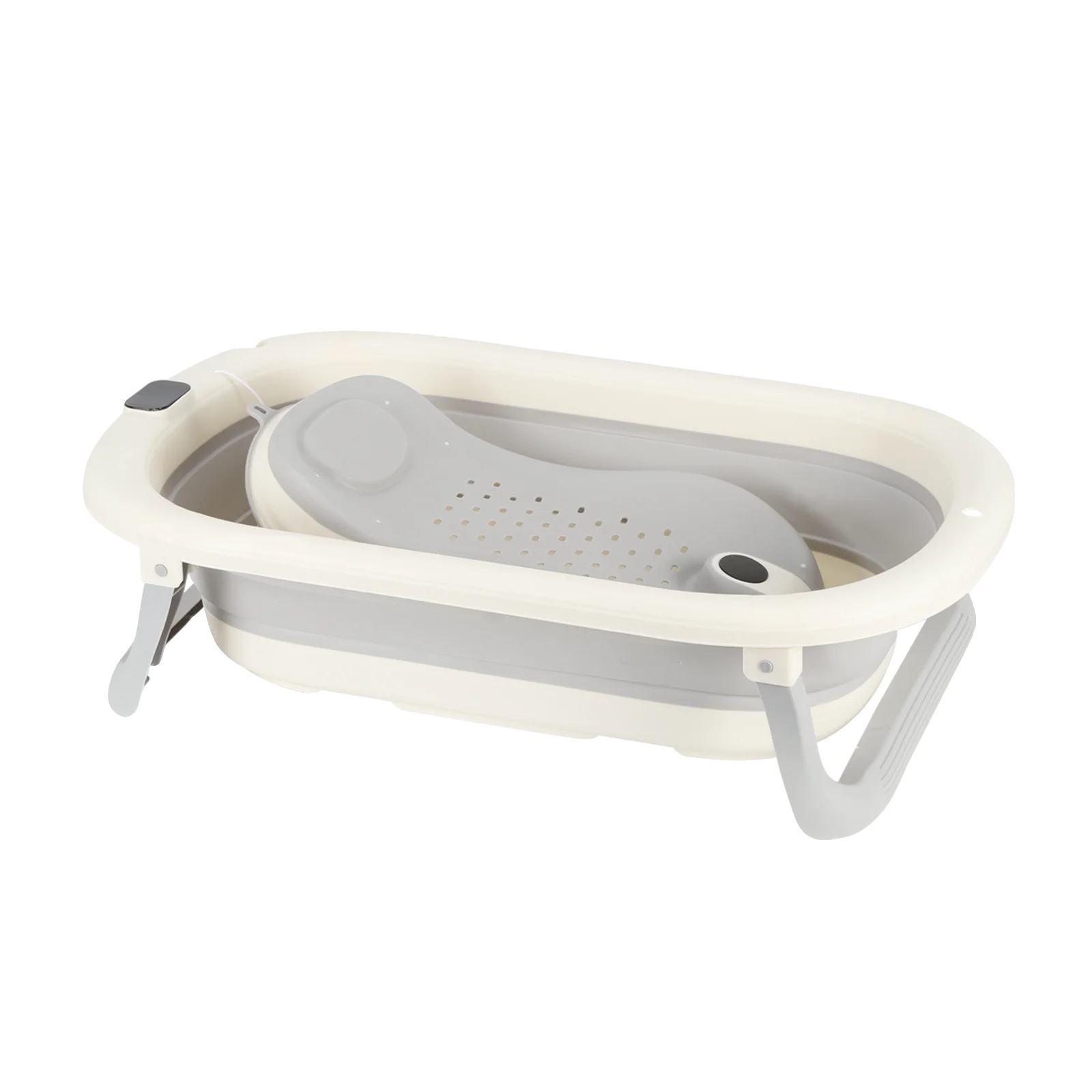 Babybad, Digitalthermometer, Faltbares Design, Grau