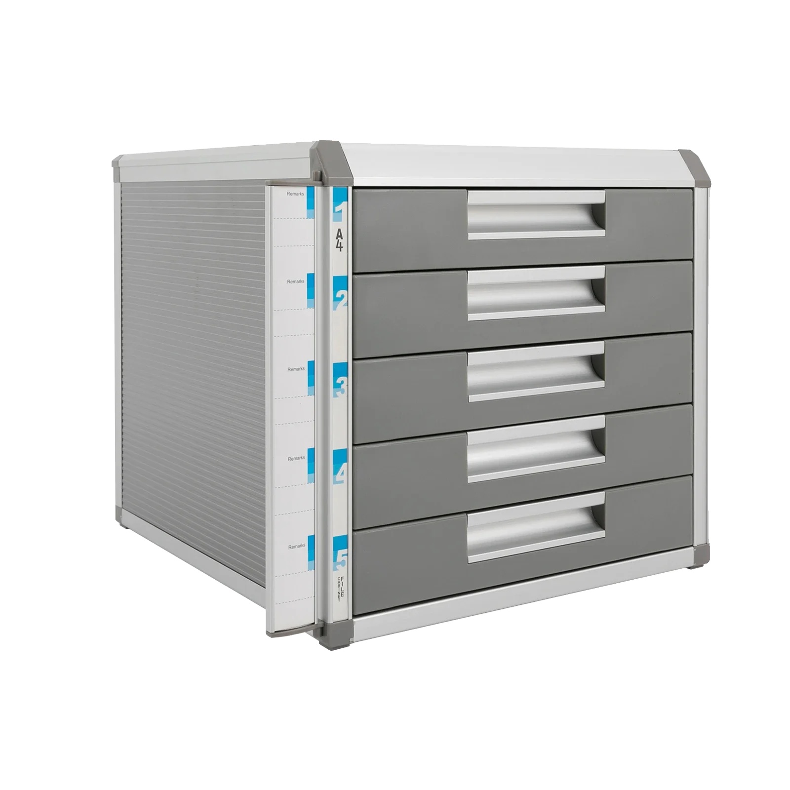 Schubladenorganizer, Abschließbar, 5 Geräumige Schubladen, Grau