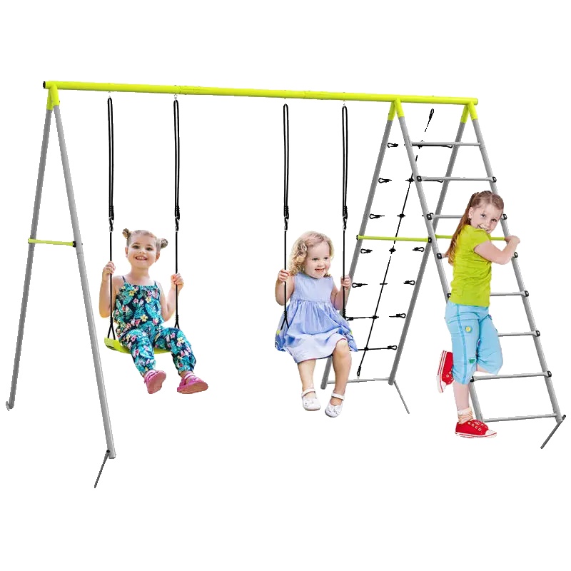 Schaukelset Für Kinder, 2 Schaukelsitze, Kletterleiter, T1003-01-09077