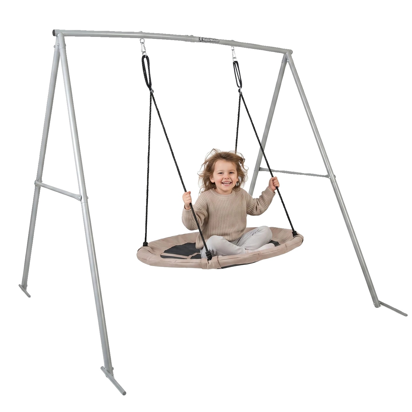 Gartenschaukel, Metallrahmen, Geeignet Für Kinder Ab 3 Jahren, Geräumige Sitzfläche, Wetterbeständiges Design, Sicherheitszertifiziert