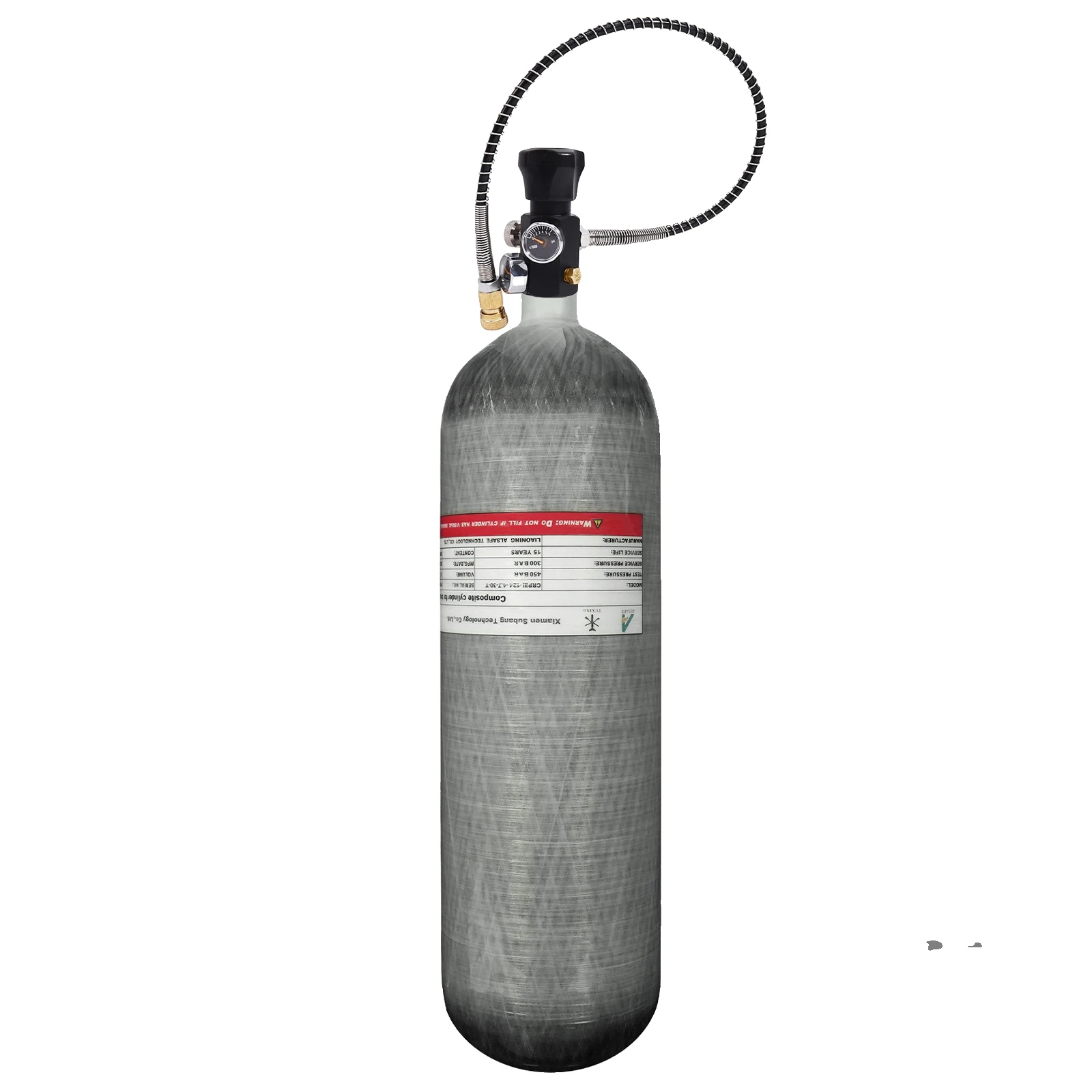 Hochdruckzylinder, Carbonfaser-konstruktion, 300 Bar Betriebsdruck, 4.7l Mit Ventil