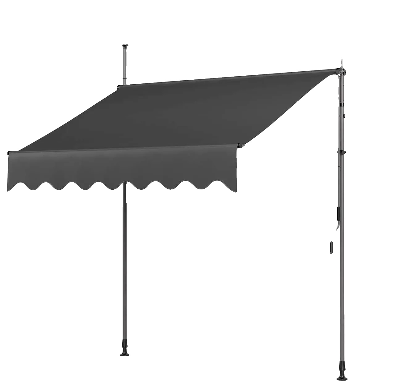 Sonnenschutz Awing, Uv-beständig, Höhenverstellbar, Grau 350 X 120 Cm