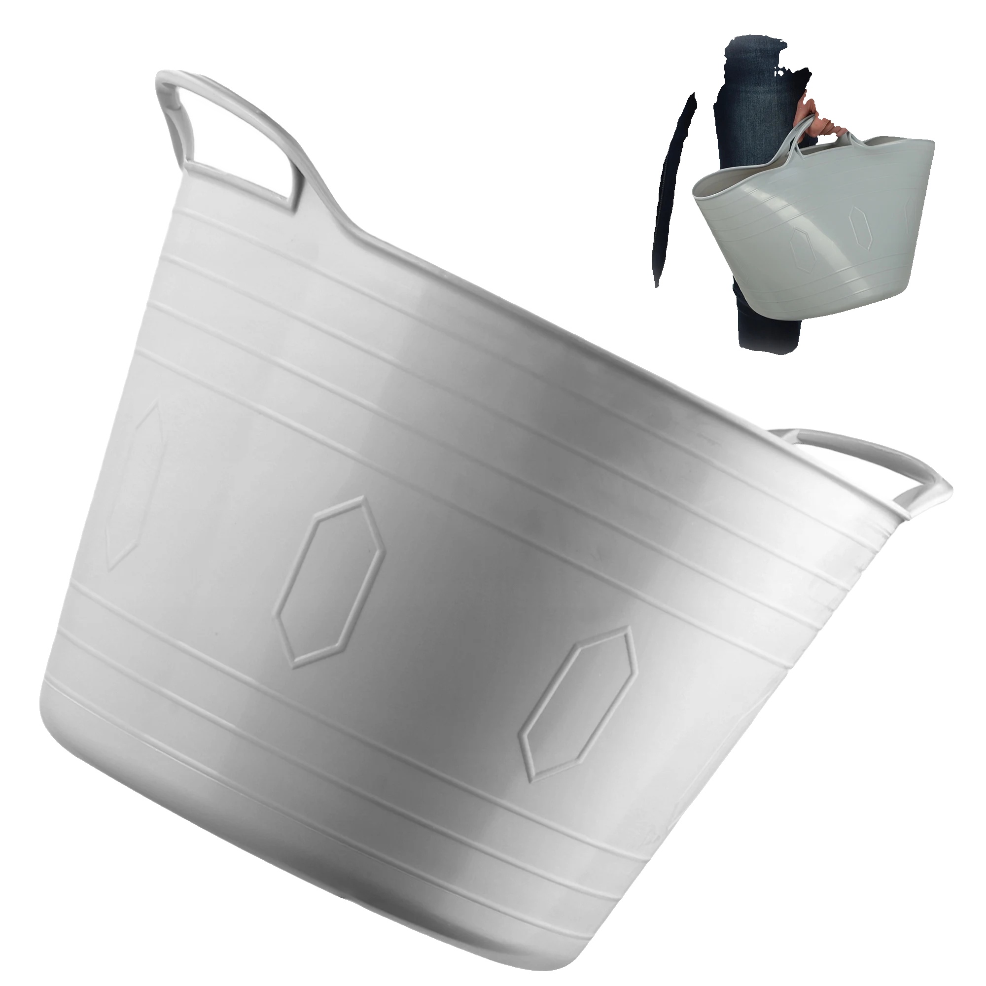 Wäschekorb, 15l Fassungsvermögen, Langlebiges Design, Grau