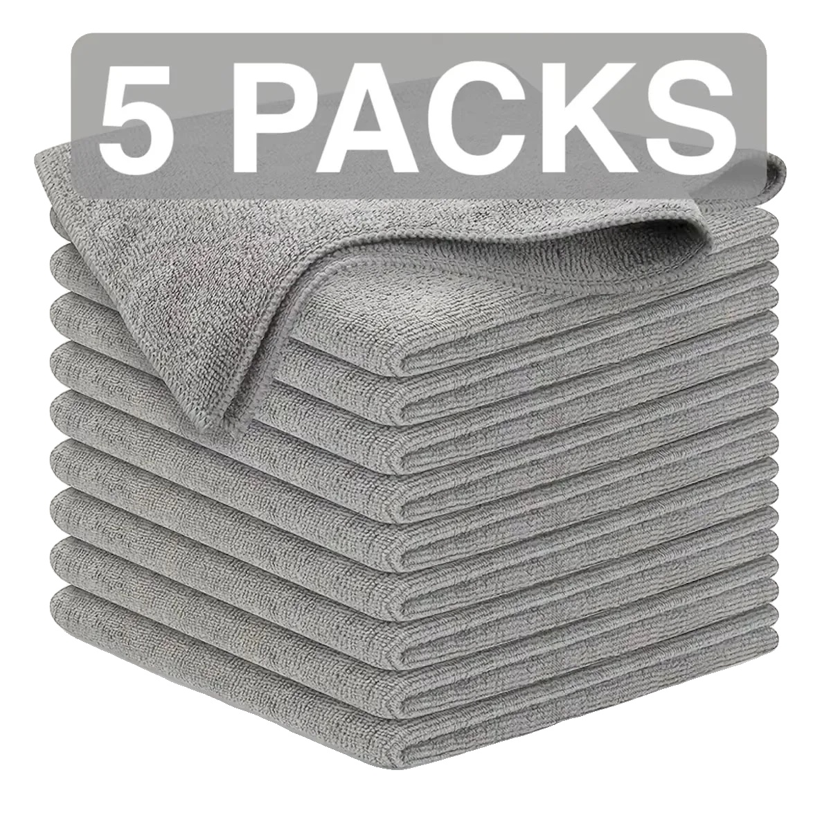 Mikrofaser-reinigungstücher, Super Saugfähig, Langlebig Und Fusselfrei, 5pcs-a, Grau