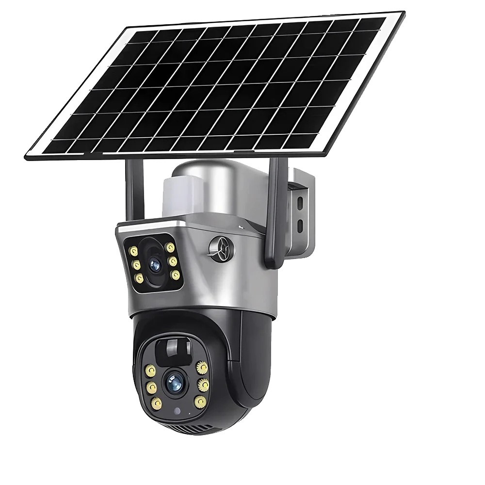 Solar-kamera, Dual-linse, Nachtsicht, Wifi-kamera 128gb Sd