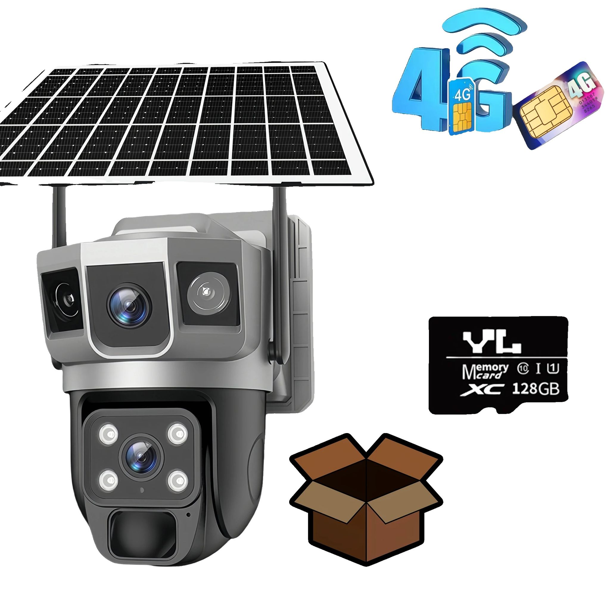 Ip-kamera, 12mp Auflösung, 4g Konnektivität, 4g Kamera Mit 128g Karte