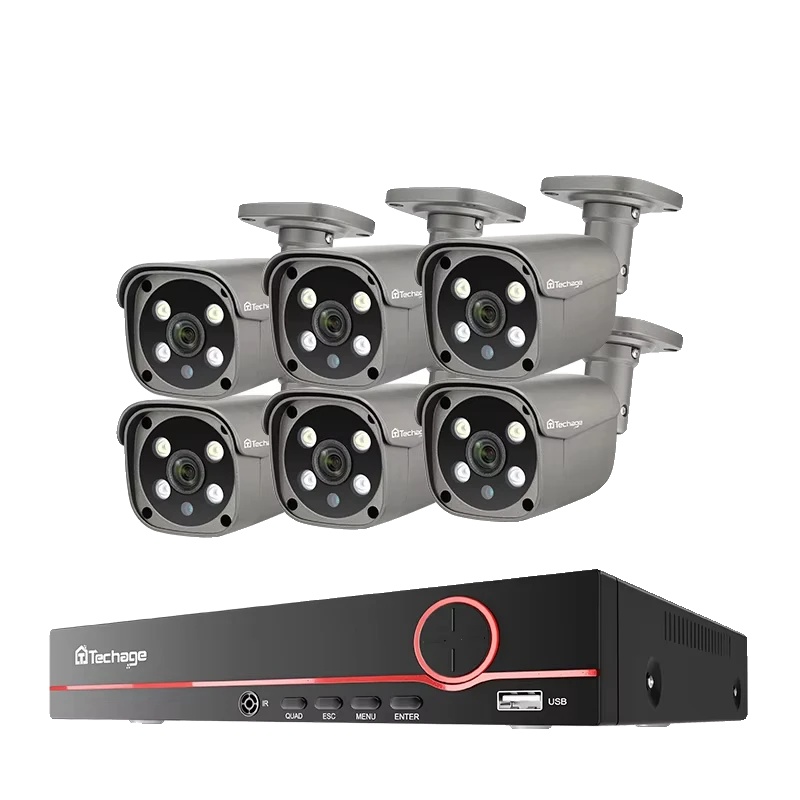 Überwachungssystem, 8mp Kameras, Ki-erkennungsfunktionen, 8ch 6stk 5mp Kamera, Kein Integrierter Hdd-a