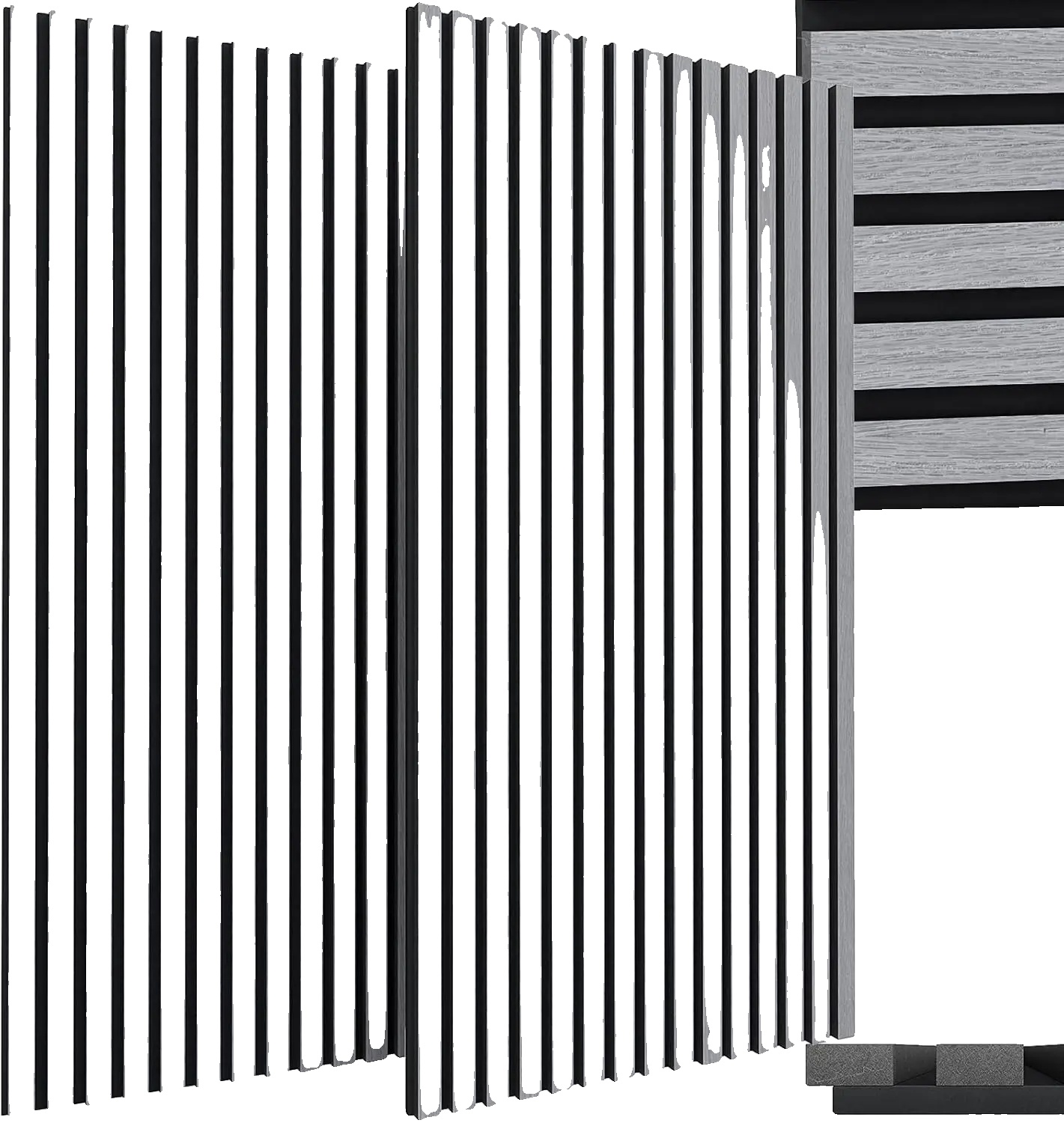 Akustikpaneele, Schallabsorbierendes Holzdesign, Einfache Installation, Grau Eiche 2stk, 120 X 60 X 2.1cm-d