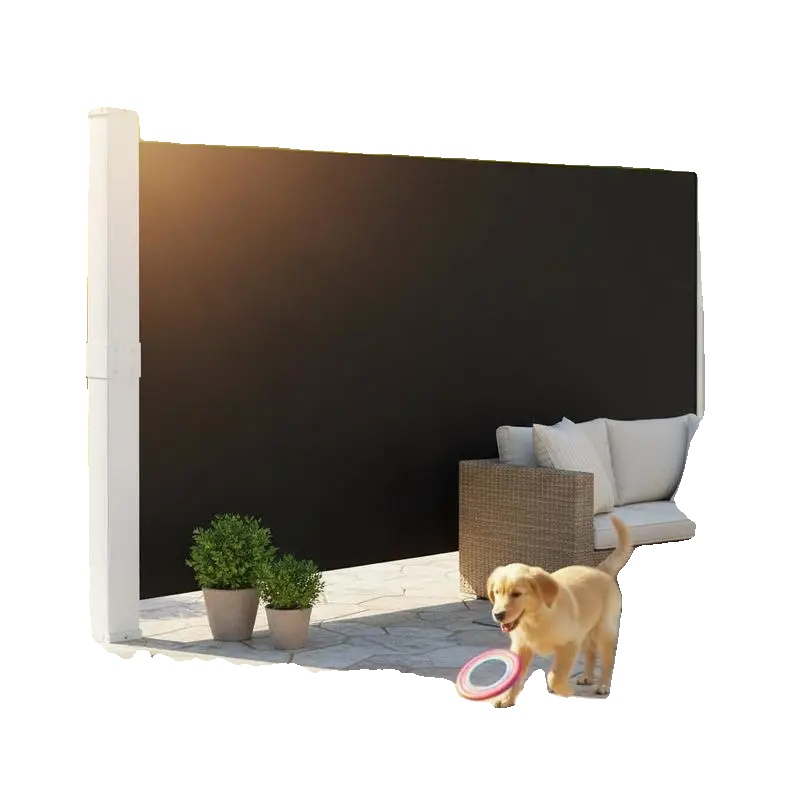 Einziehbare Seitenmarkise, Wasserdichtes Pu-polyester, 170 X 300 Cm, Pulverbeschichteter Stahlrahmen, Automatisches Aufrollen, Sichtschutz Im Freien