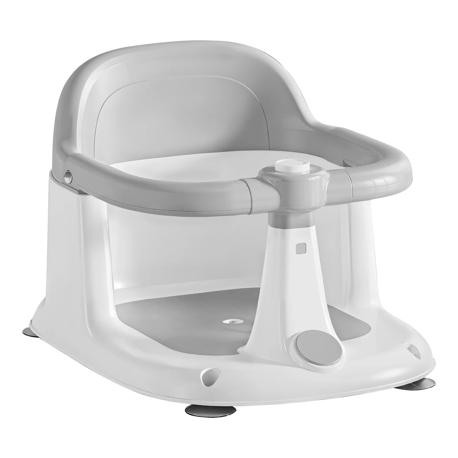 Babybadewannensitz, Rutschfestes Design, Sichere Saugnäpfe, Grau