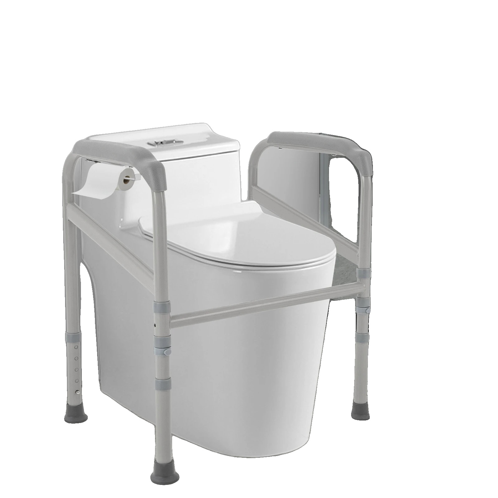 Toilettensicherheitsstützbar, Höhenverstellbar 65-86cm, Kohlenstoffstahl Und Pe, Max. Belastung 200kg, Rutschfeste Eigenschaften, Ergonomisches Design
