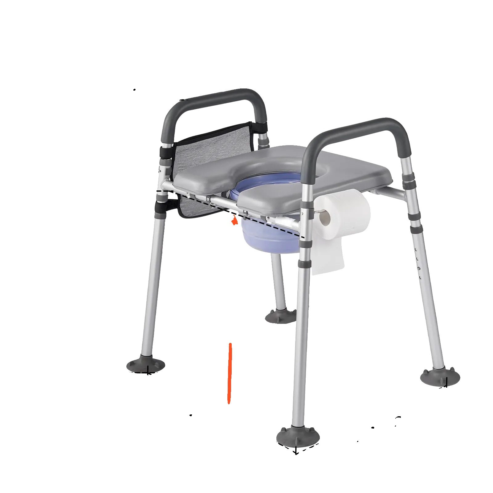Bettschüsselstuhl, 4-in-1-funktionalität, Höhenverstellbar, 500 Lbs