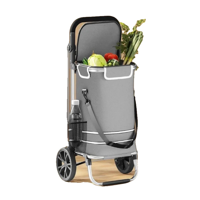 Einkaufswagen, Oxford-stoff, 36,5x46,5x100,5 Cm, Leichter Aluminiumrahmen, Faltbares Design, Maximalbelastung 30 Kg