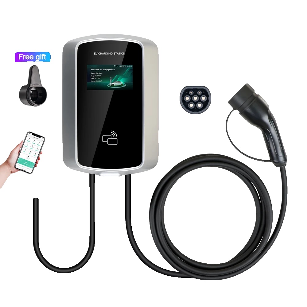 Ladestation Für Elektrofahrzeuge, Intelligente App-steuerung, Einstellbare Stromstärken, 22kw 32a 3-phasig-a, Typ2