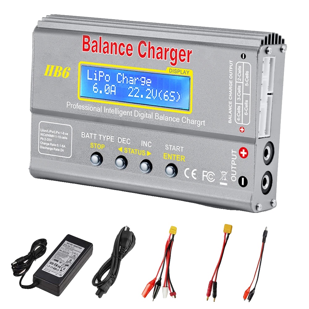 Batterieladegerät, Intelligentes Laden, Kompatibel Mit Mehreren Batterietypen, Grau Mit Adapter, Eu
