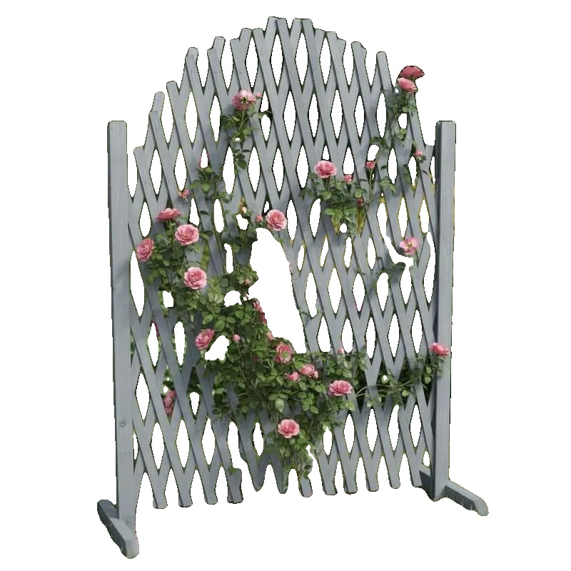 Garten-spalier, Fichtenholz-konstruktion, Faltbares Akkordeon-design, Hellgrau