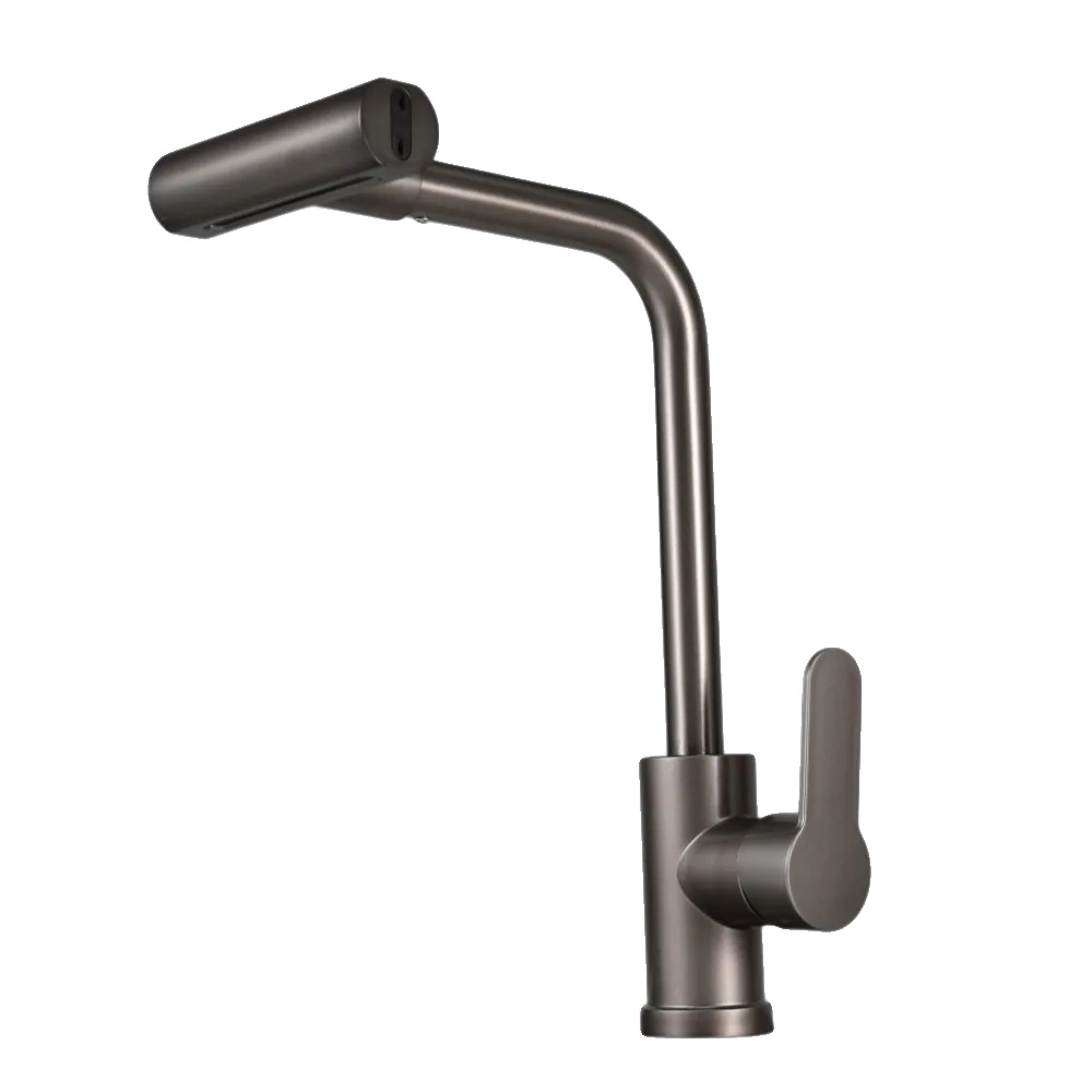 Küchenspüle Wasserhahn, Ausziehbare Sprühfunktion, Langlebiges Edelstahl, Gunmetal Grau 4speed