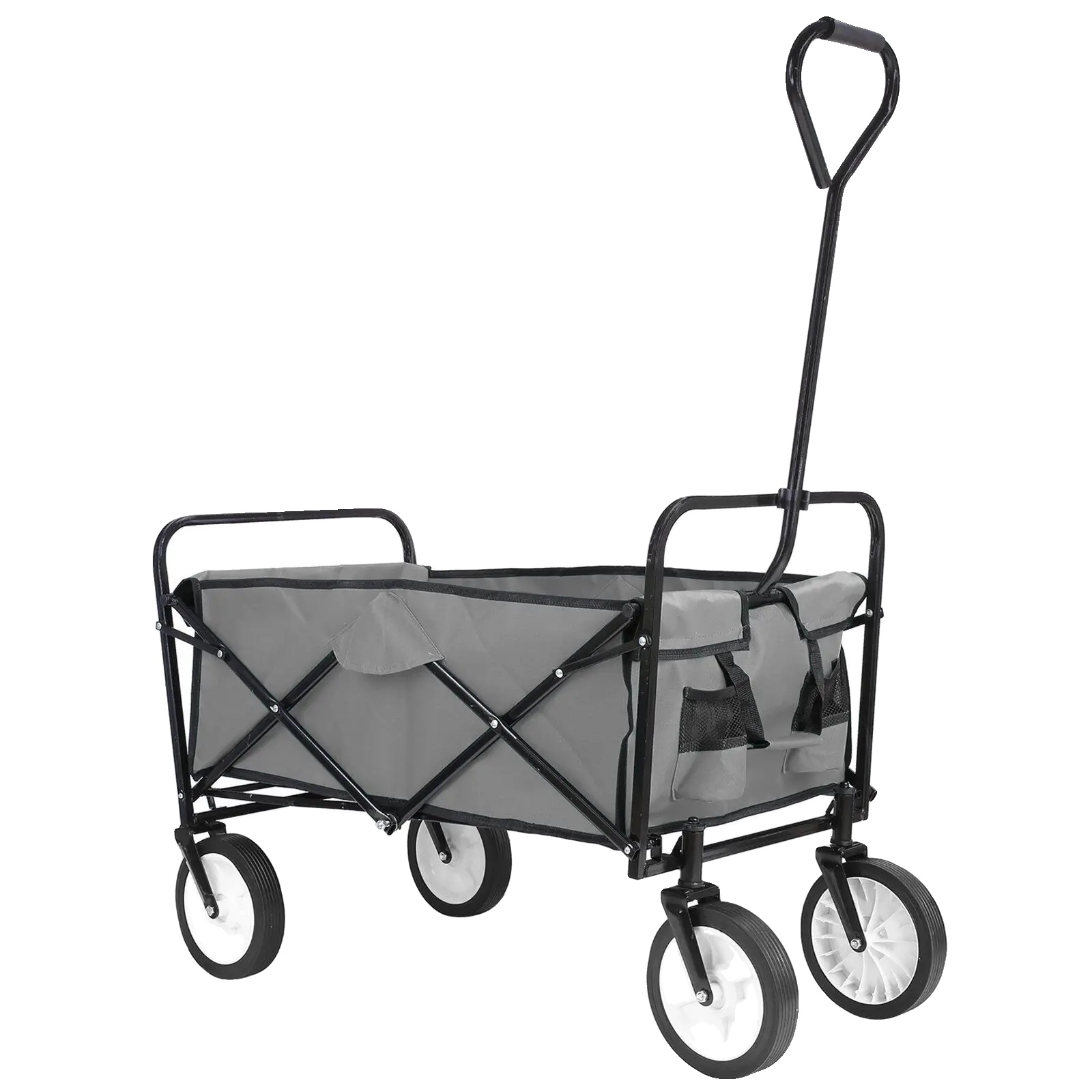 Gartenwagen, Faltbares Design, Hohe Kapazität, Grau
