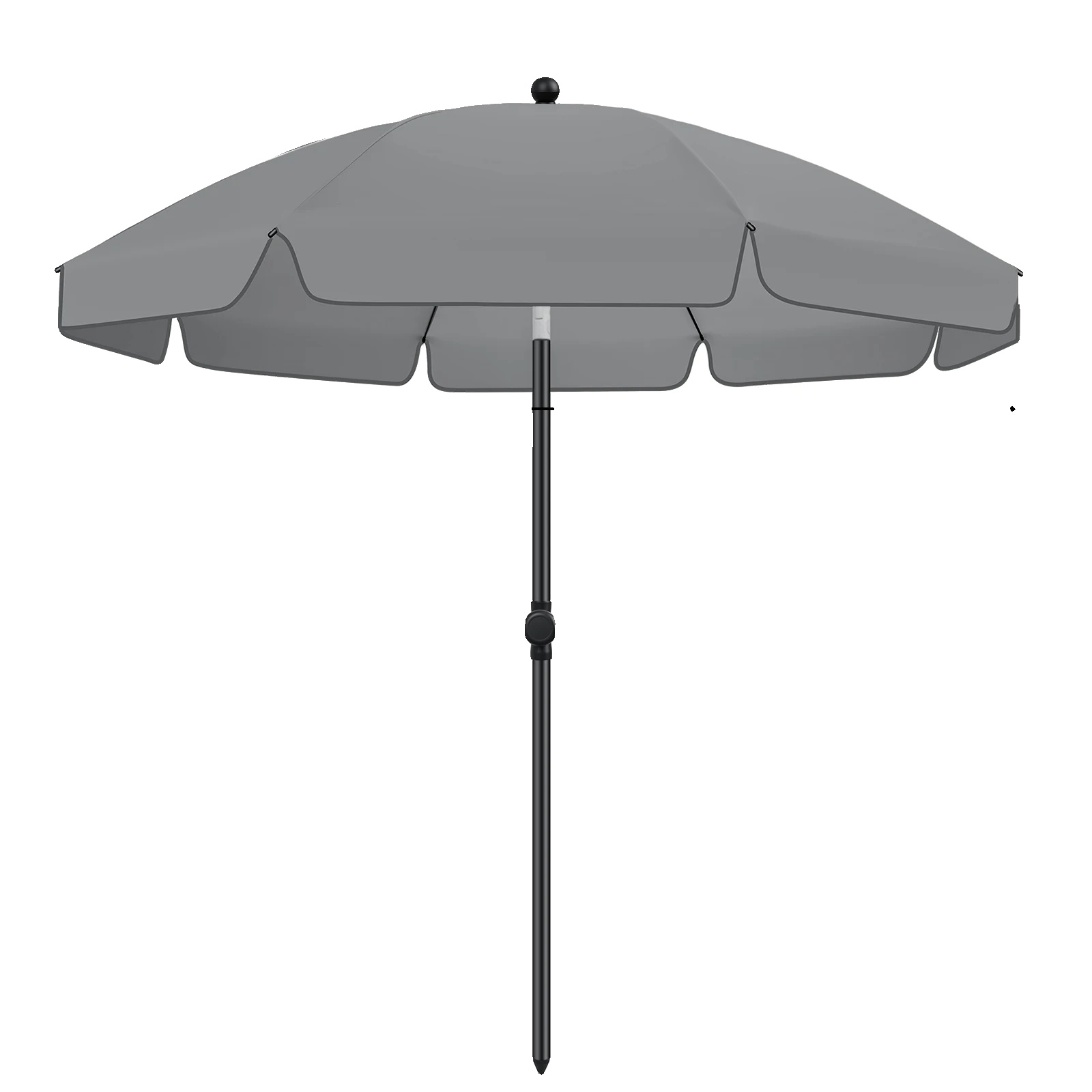Gartenumbrella, Uv-schutz, Verstellbare Neigungsfunktion, Rund Grau(pe)