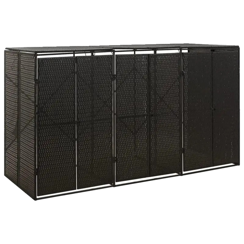 Mülltonnenabdeckung, Rattanmaterial, Geruchsverhinderungsdesign, Grau