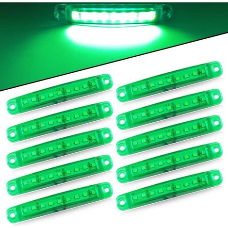 10 Stück 9smd 12-24v Superhelle Led-seitenleuchten Für Lkw, Seitenmarkierungsleuchten, Frontlicht, Rücklicht, Anhänger, Motorrad (grün), Von Debuns