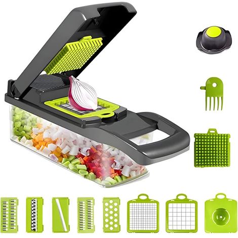 15-in-1 Profi-küchenmandoline, Multifunktionaler Gemüseschneider Mit 6 Austauschbaren Klingen, Küchenzubehör Zum Schneiden, Zerkleinern Und Reiben Von Gemüse