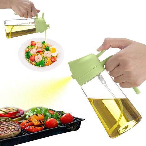 2-in-1 Ölspender Und Sprüher, Küchenzubehör, Olivenöl-spenderflasche Mit Tropffreiem Ausgießer, Ölsprüher, Für Salate, Heißluftfritteuse, Frittieren.